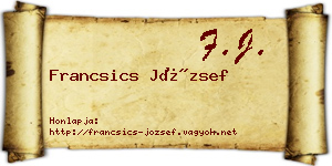 Francsics József névjegykártya